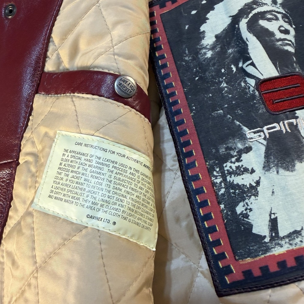 VTG Avirex Snuk & Fox Bomber Jacket Genuine Leather American Flight Jacket Men L - Picture 9 of 12